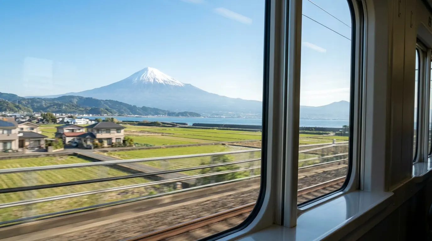 Shinkansen view of Mt Fuji