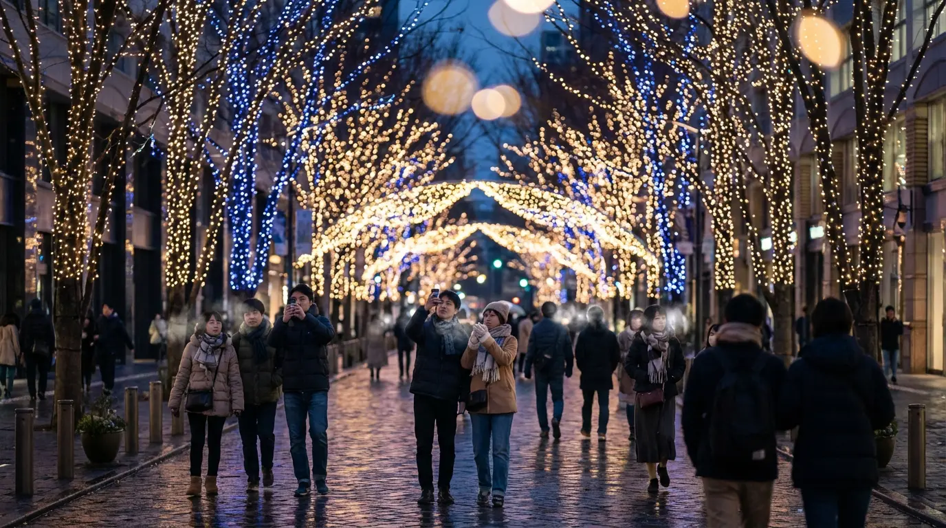 Tokyo winter illuminations at night