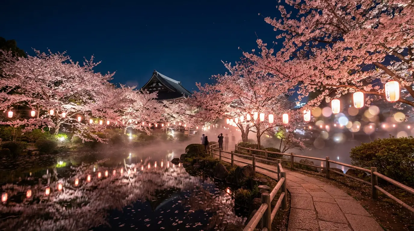 Tokyo yozakura at night