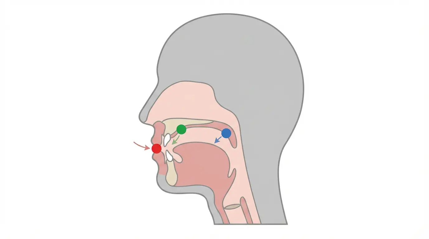 Articulation points for k, g, p, and t consonants