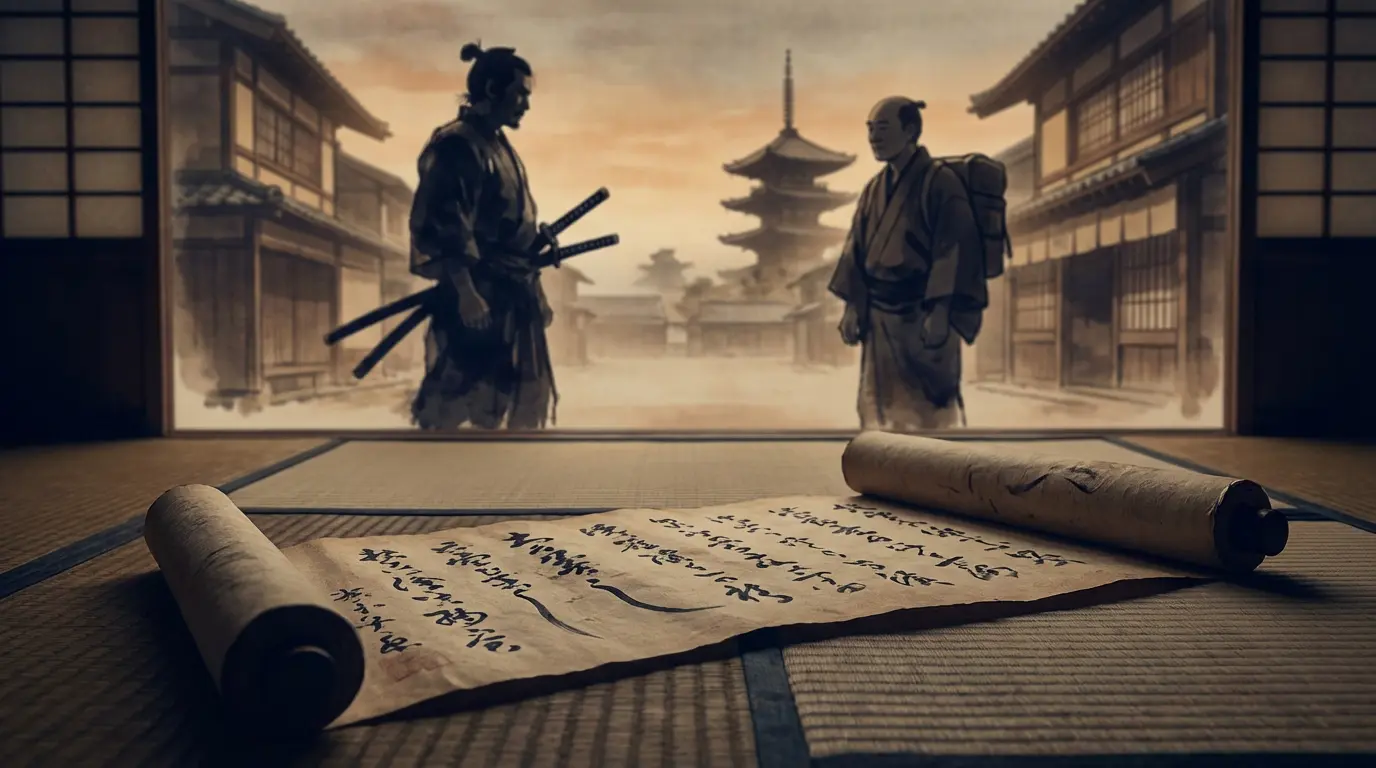 Edo scroll scene