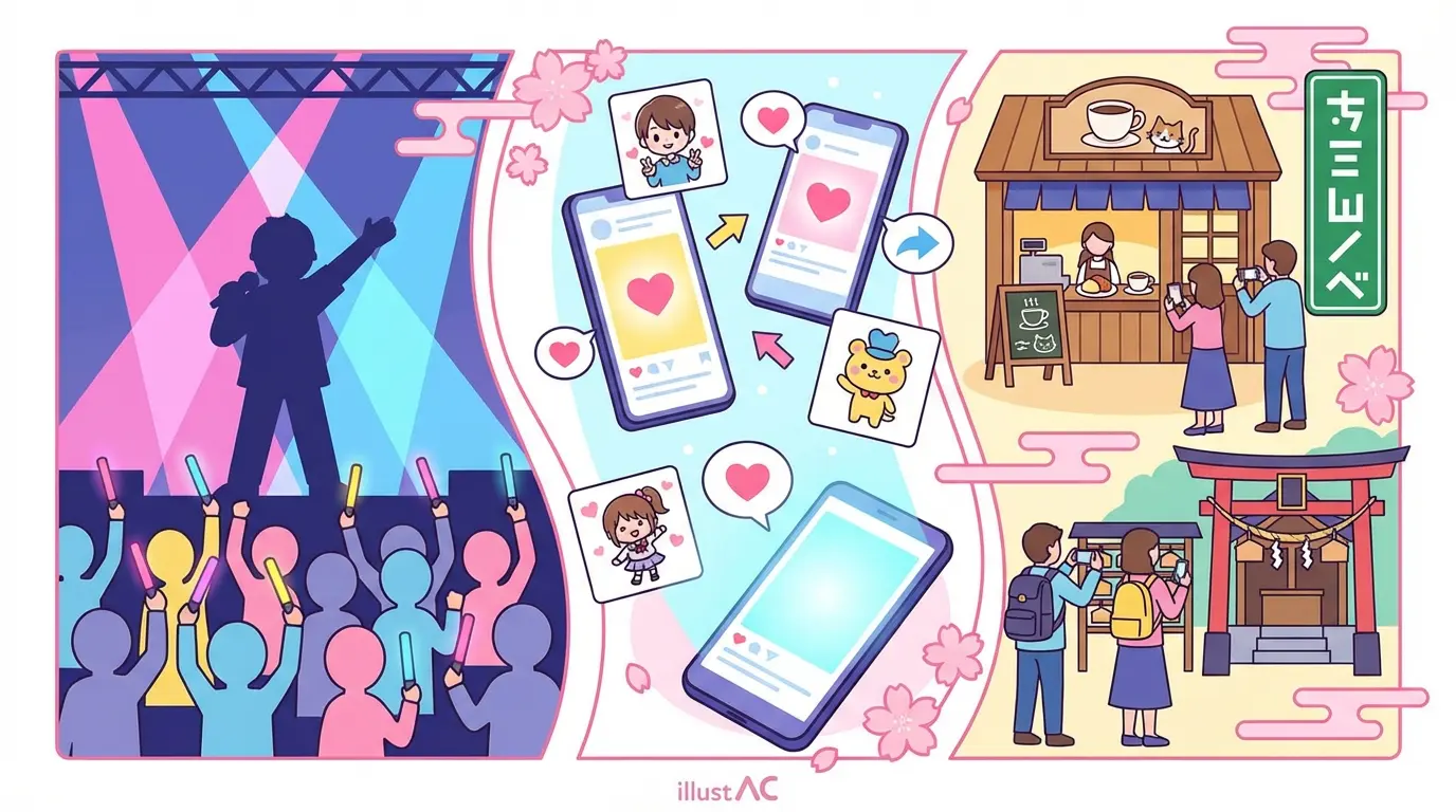 Illustration of oshikatsu activities