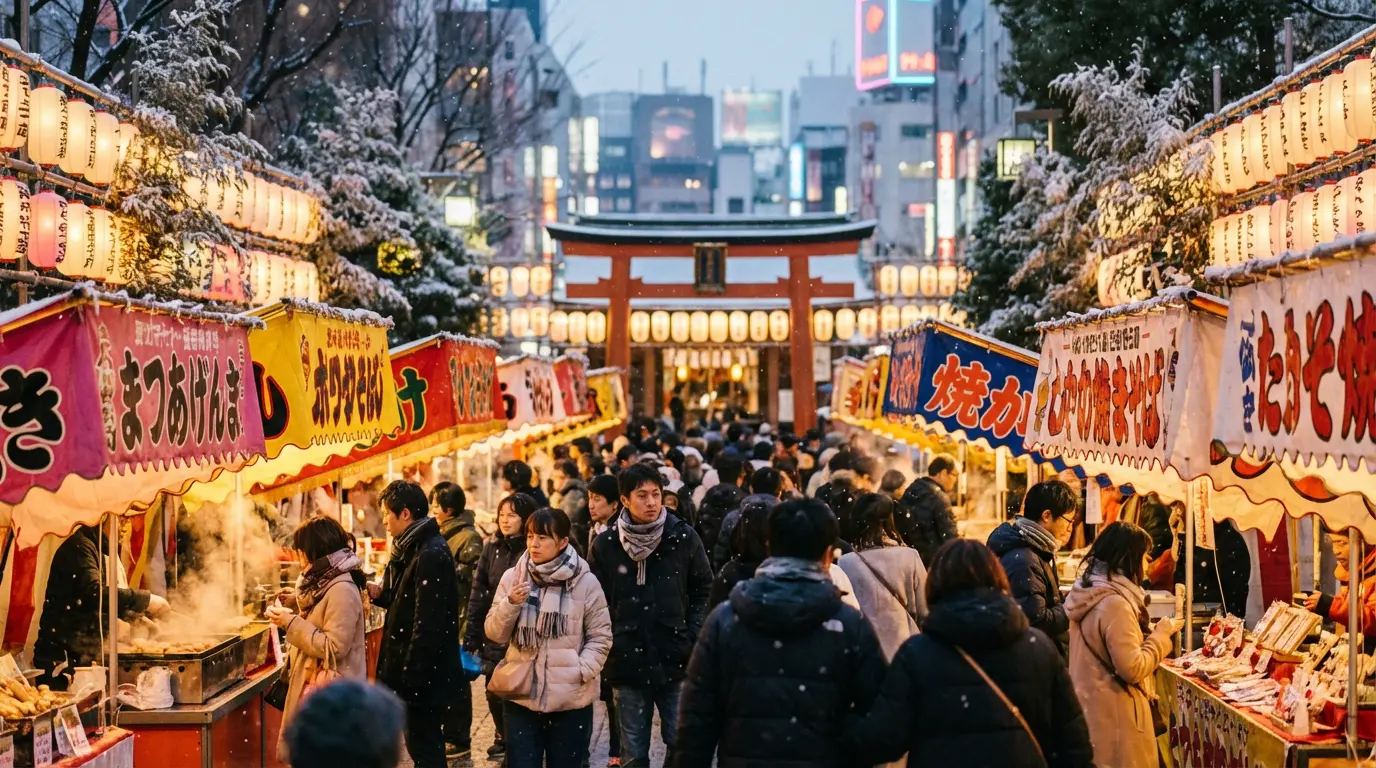 Tokyo winter festival scene